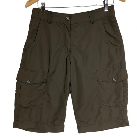 Mountain Equipment Co-op Womens Nylon Brown  Cargo Bermuda Hiking Shorts Size 6 - Picture 1 of 11
